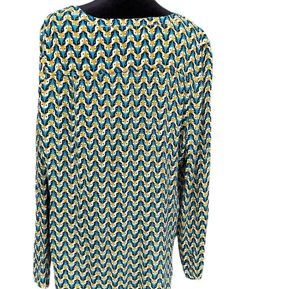 Hinge long sleeve blouse, printed, women's size M - Picture 2 of 7